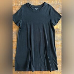 Eileen Fisher Black Tee Shirt Dress Organic Cotton Large